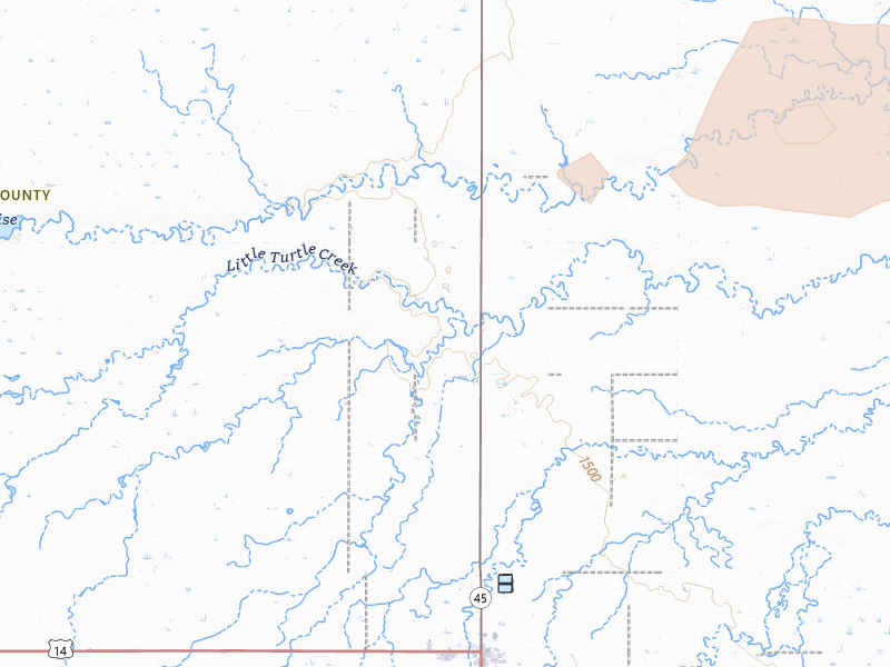 Radar-estimated hail-size map of the storm over Miller, SD on Sep 4, 2026