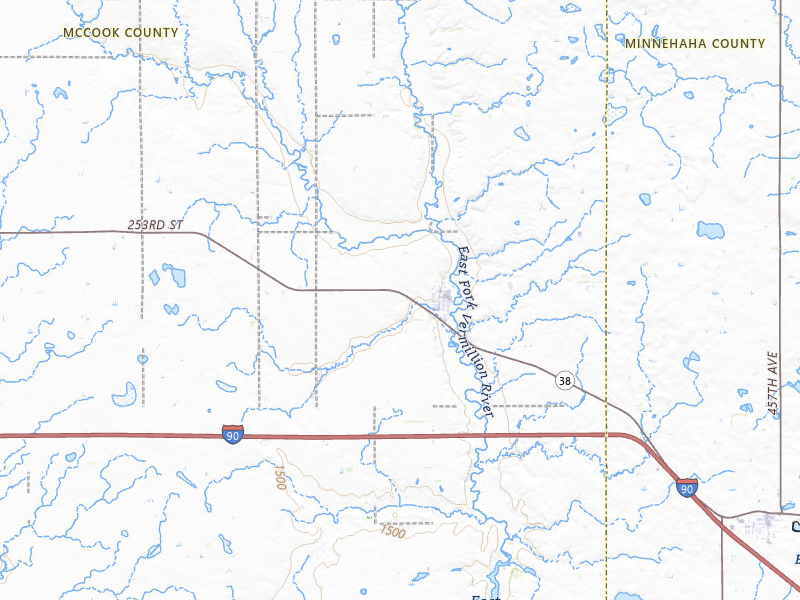 Radar-estimated hail-size map of the storm over Montrose, SD on Jun 30, 2026