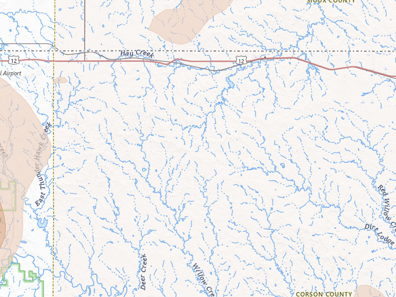 Radar-estimated hail-size map of the storm over Morristown, SD on Jun 7, 2026