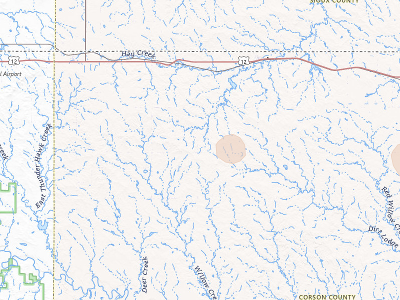 Radar-estimated hail-size map of the storm over Morristown, SD on Jun 26, 2026
