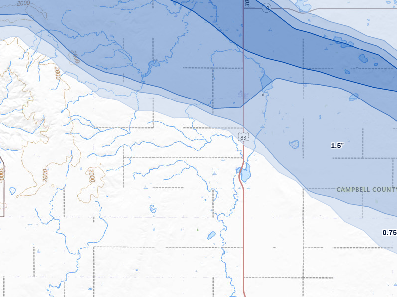 NEXRAD radar-signature map of the hail storm over Mound City, SD on Aug 8, 2026