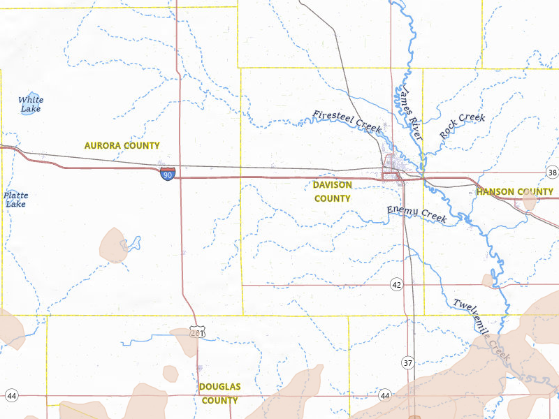 Radar-estimated hail-size map of the storm over Mount Vernon, SD on Jun 27, 2026