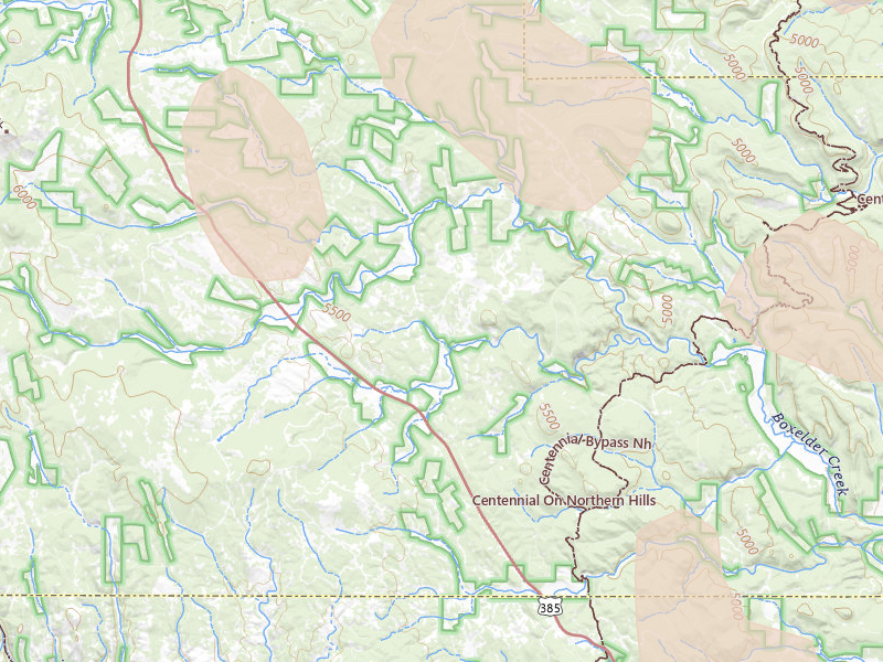 Radar-estimated hail-size map of the storm over Nemo, SD on Jun 26, 2026