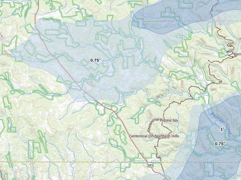 NEXRAD radar-signature map of the hail storm over Nemo, SD on Jun 26, 2026