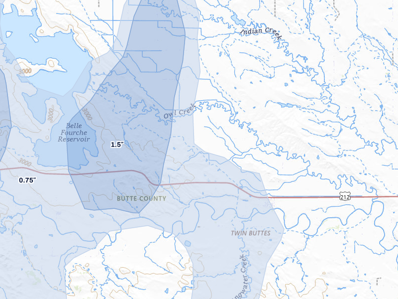NEXRAD radar-signature map of the hail storm over Nisland, SD on May 30, 2026