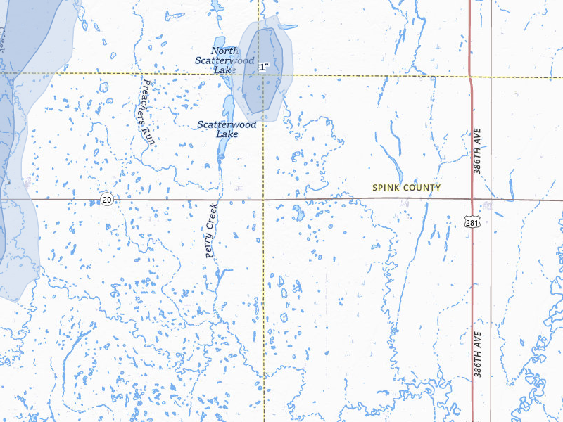 NEXRAD radar-signature map of the hail storm over Northville, SD on May 31, 2026
