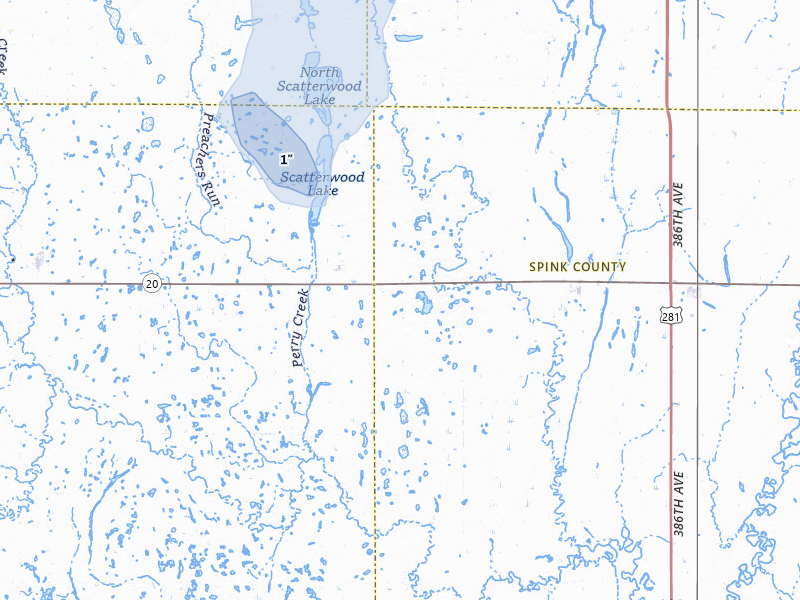 NEXRAD radar-signature map of the hail storm over Northville, SD on Jun 27, 2026