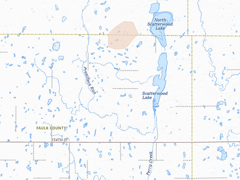 Radar-estimated hail-size map of the storm over Northville, SD on Aug 24, 2026