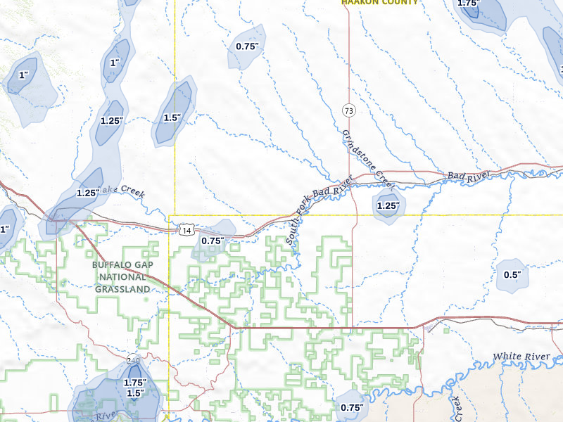 NEXRAD radar-signature map of the hail storm over Philip, SD on May 30, 2026
