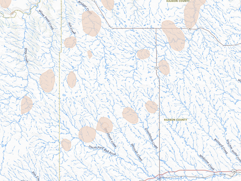 Radar-estimated hail-size map of the storm over Philip, SD on Sep 13, 2026