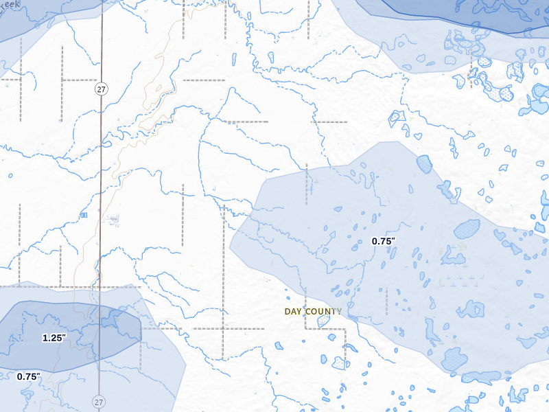 NEXRAD radar-signature map of the hail storm over Pierpont, SD on Jul 7, 2026