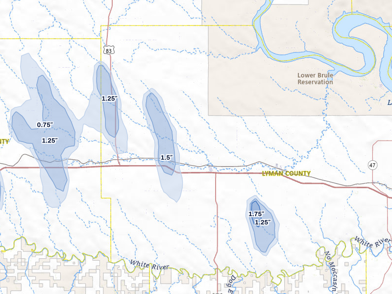 NEXRAD radar-signature map of the hail storm over Presho, SD on May 30, 2026
