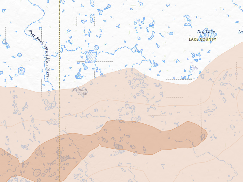 Radar-estimated hail-size map of the storm over Ramona, SD on Jul 2, 2026