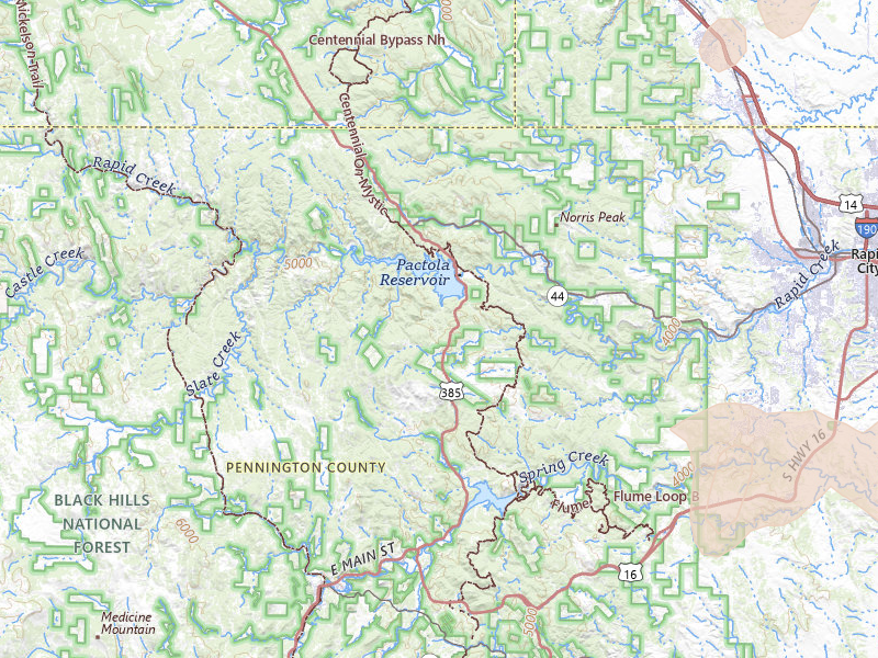 Radar-estimated hail-size map of the storm over Rapid City, SD on Jul 2, 2026
