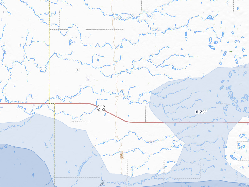 NEXRAD radar-signature map of the hail storm over Raymond, SD on Jun 3, 2026