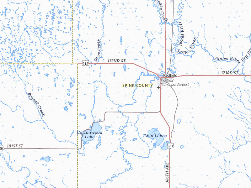 Radar-estimated hail-size map of the storm over Redfield, SD on Apr 22, 2026