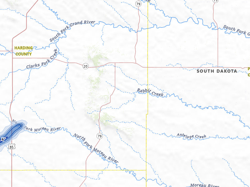 NEXRAD radar-signature map of the hail storm over Reva, SD on Jun 7, 2026