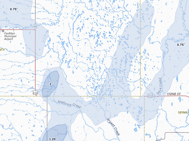 NEXRAD radar-signature map of the hail storm over Rockham, SD on Apr 22, 2026