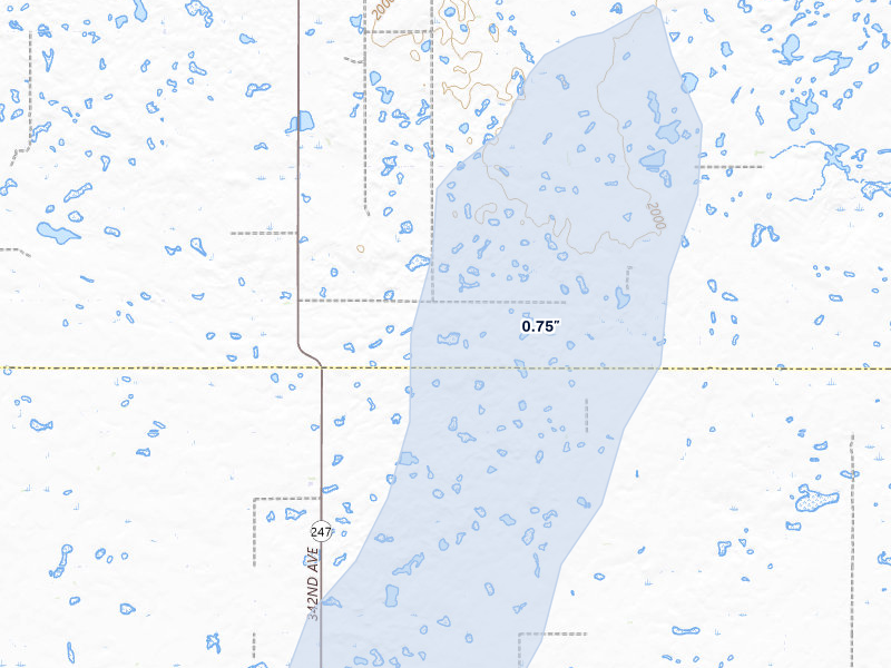 NEXRAD radar-signature map of the hail storm over Roscoe, SD on Apr 22, 2026