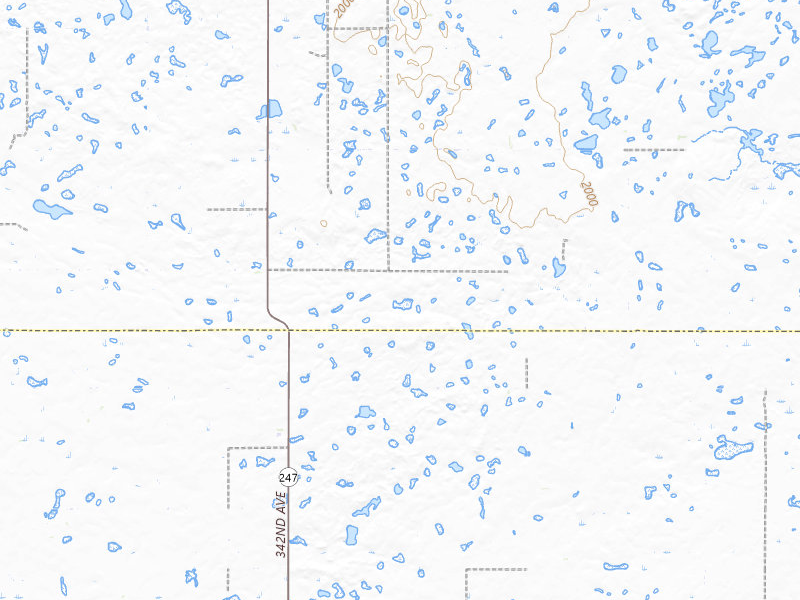 Radar-estimated hail-size map of the storm over Roscoe, SD on Jun 7, 2026