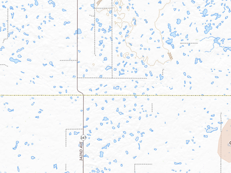 Radar-estimated hail-size map of the storm over Roscoe, SD on Jun 27, 2026