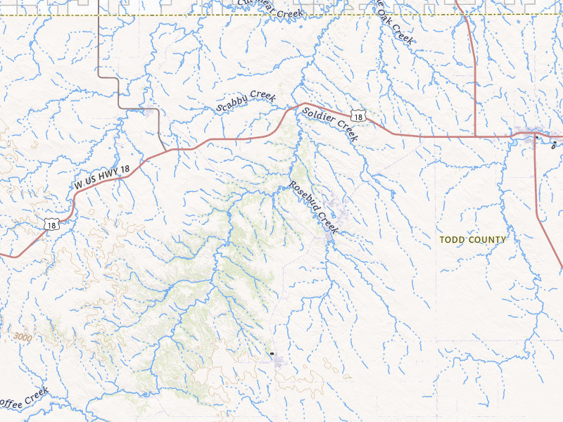 Radar-estimated hail-size map of the storm over Rosebud, SD on Jul 2, 2026