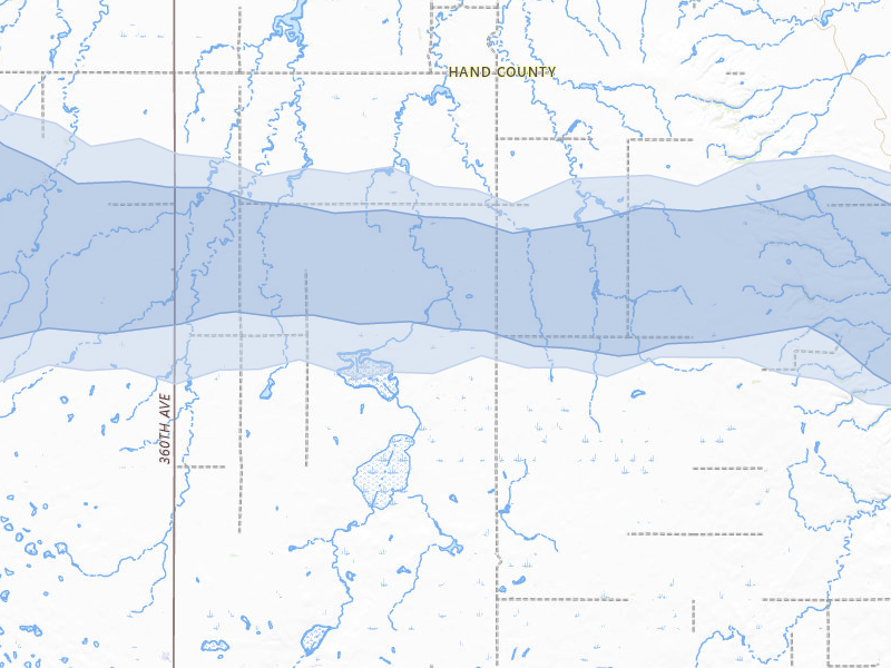 NEXRAD radar-signature map of the hail storm over Saint Lawrence, SD on Jul 25, 2026