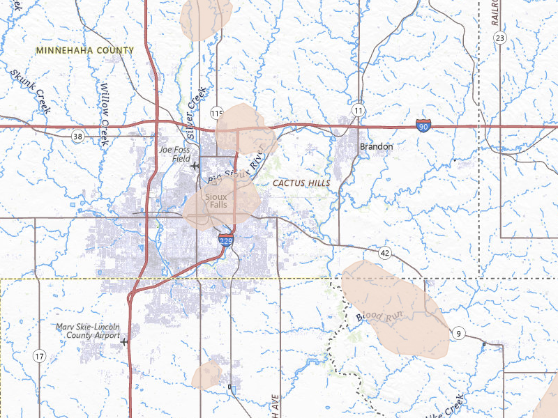 Radar-estimated hail-size map of the storm over Sioux Falls, SD on Jun 30, 2026