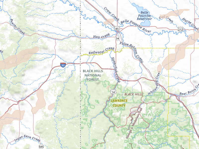 Radar-estimated hail-size map of the storm over Spearfish, SD on Jun 1, 2026