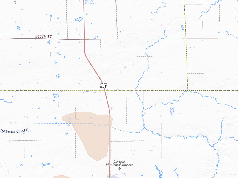 Radar-estimated hail-size map of the storm over Stickney, SD on Jun 27, 2026