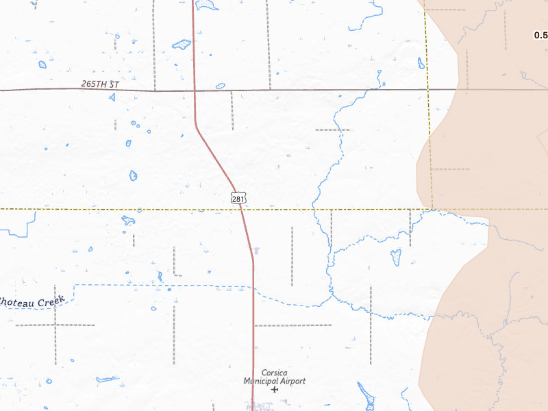 Radar-estimated hail-size map of the storm over Stickney, SD on Jun 30, 2026