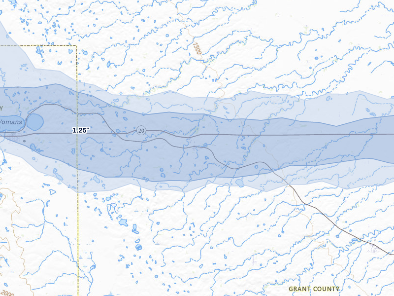 NEXRAD radar-signature map of the hail storm over Stockholm, SD on Jul 7, 2026