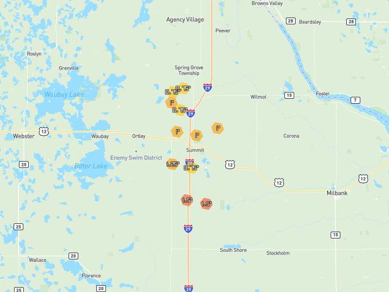 Hail map of Summit, SD on Jul 7, 2026, hail up to 1.5"