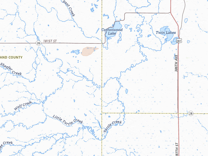 Radar-estimated hail-size map of the storm over Tulare, SD on Jun 3, 2026