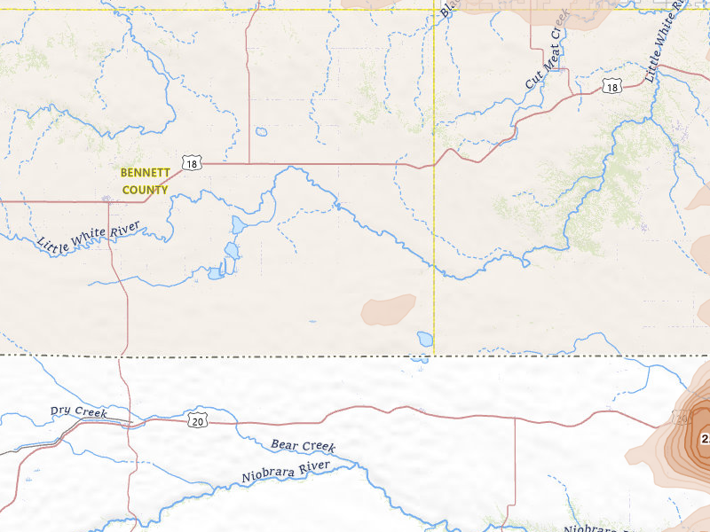 Radar-estimated hail-size map of the storm over Tuthill, SD on Jul 30, 2026