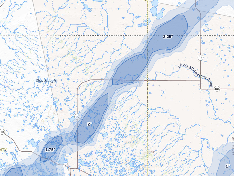 NEXRAD radar-signature map of the hail storm over Veblen, SD on Jun 29, 2026