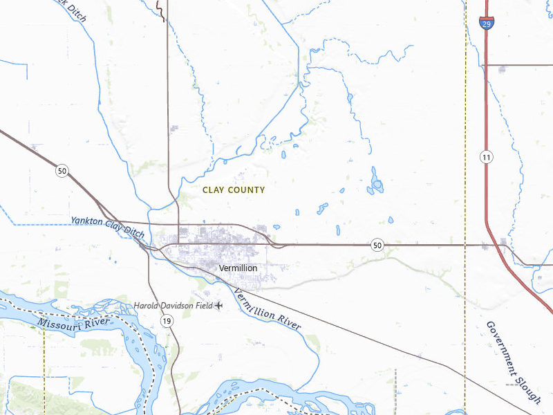 Radar-estimated hail-size map of the storm over Vermillion, SD on May 17, 2026