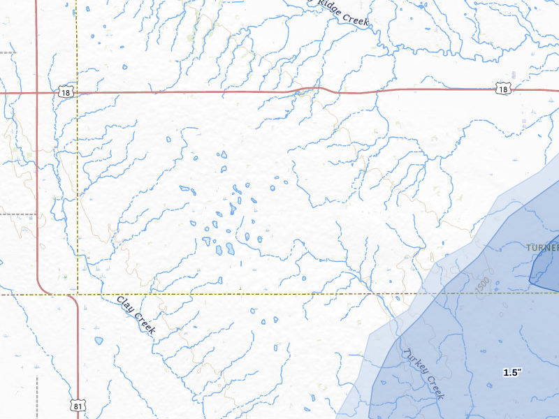 NEXRAD radar-signature map of the hail storm over Viborg, SD on May 31, 2026