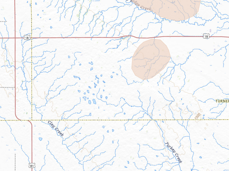 Radar-estimated hail-size map of the storm over Viborg, SD on Jun 30, 2026