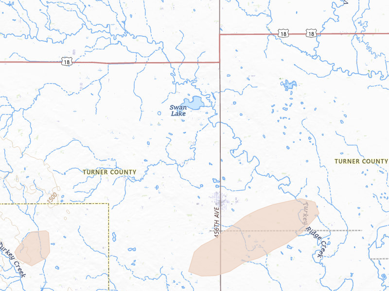 Radar-estimated hail-size map of the storm over Viborg, SD on Sep 1, 2026