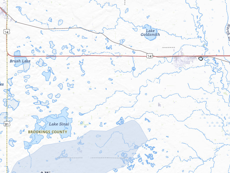 NEXRAD radar-signature map of the hail storm over Volga, SD on Jun 27, 2026