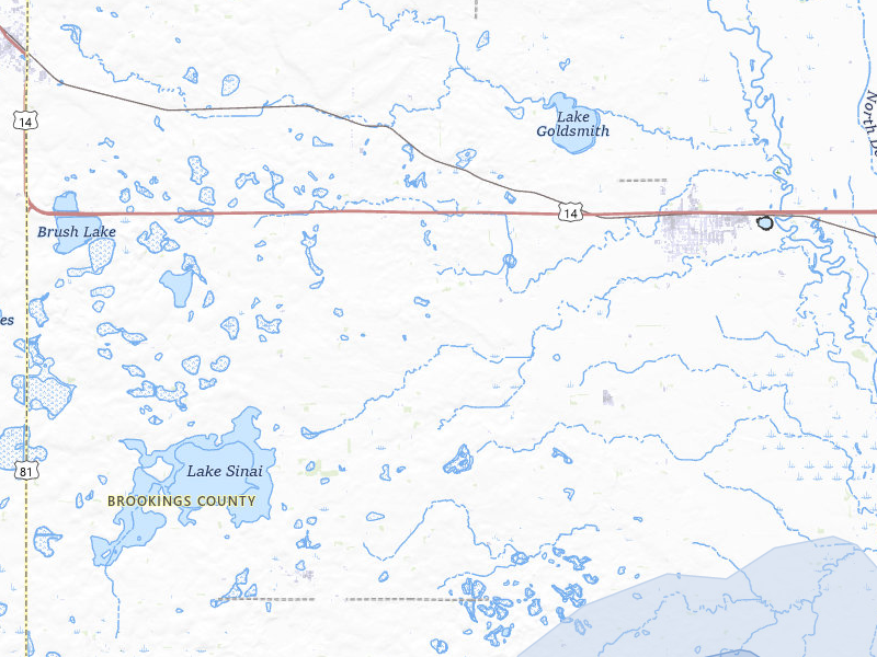 NEXRAD radar-signature map of the hail over Volga, SD