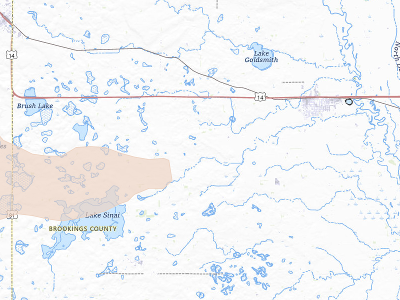 Radar-estimated hail-size map of the storm over Volga, SD on Jul 7, 2026