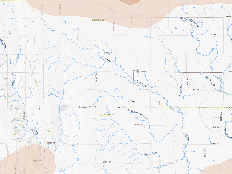 Radar-estimated hail-size map of the storm over Wakonda, SD on Sep 11, 2026