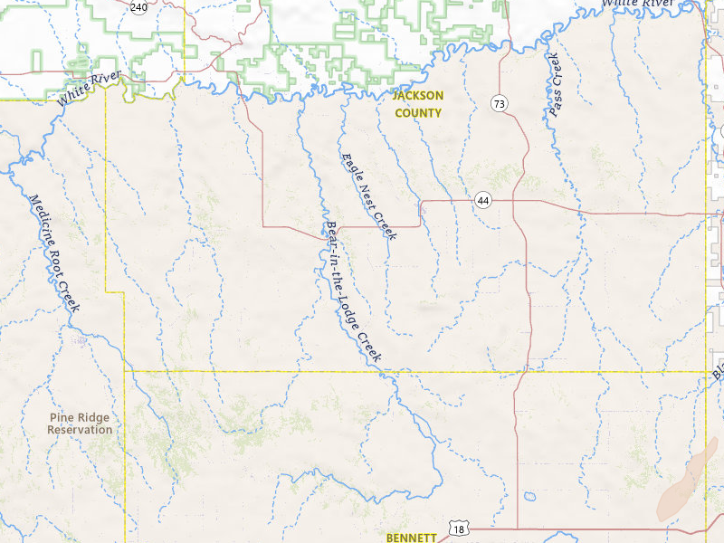 Radar-estimated hail-size map of the storm over Wanblee, SD on Apr 22, 2026