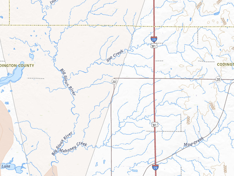 Radar-estimated hail-size map of the storm over Watertown, SD on Jun 27, 2026