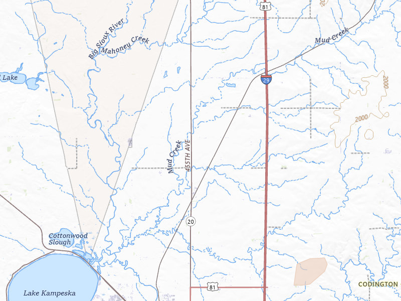 Radar-estimated hail-size map of the storm over Watertown, SD on Jul 2, 2026