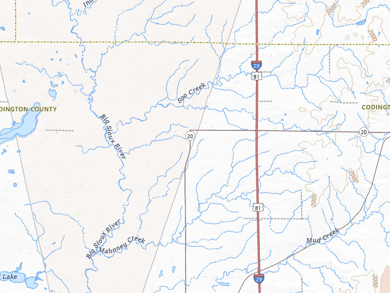 Radar-estimated hail-size map of the storm over Watertown, SD on Jul 3, 2026