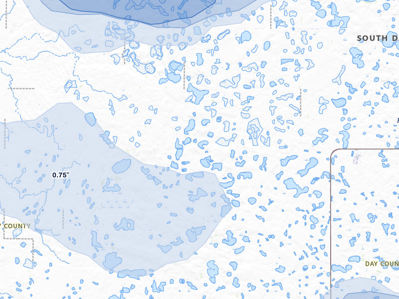 NEXRAD radar-signature map of the hail storm over Webster, SD on Jul 7, 2026