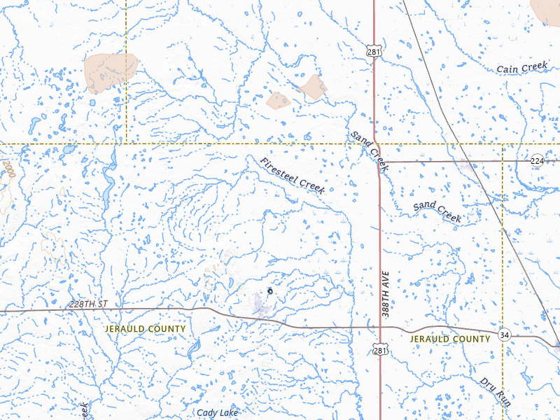 Radar-estimated hail-size map of the storm over Wessington Springs, SD on Jul 25, 2026